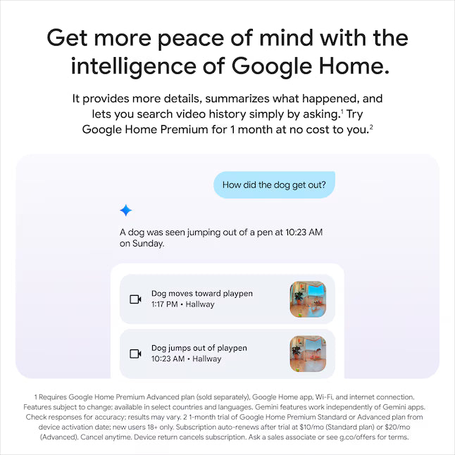 Google Nest Cam Indoor (wired, 3rd gen) - Snow
