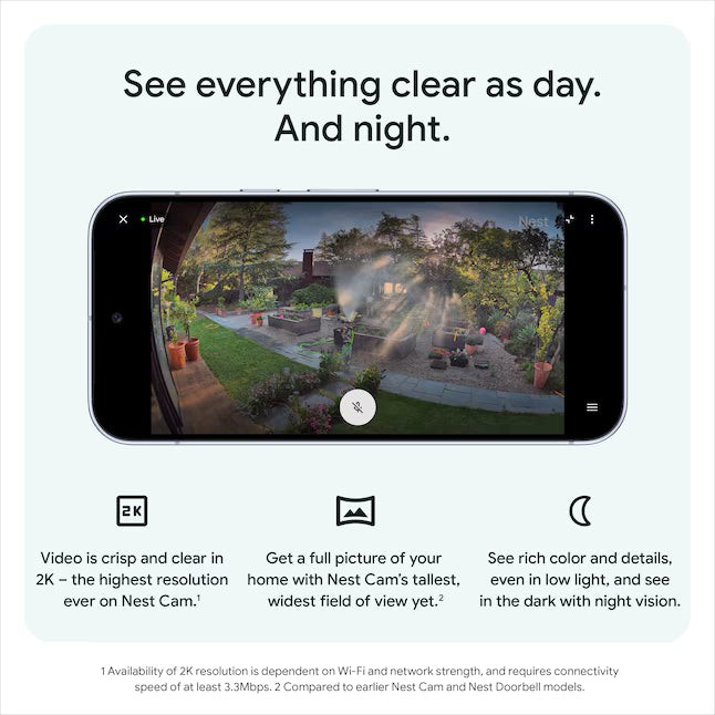 Google Nest Cam Outdoor (wired, 2nd gen) - Snow