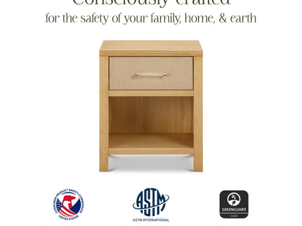 M24860HYPSEW,Namesake,Eloise Nightstand  Assembled in Honey & Performance Sand Eco-Weave