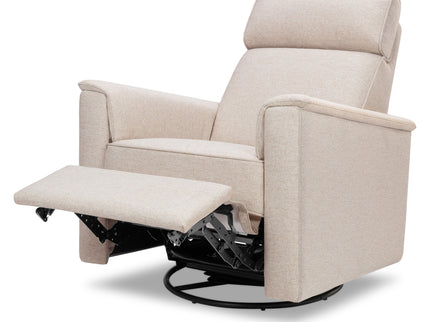 M17183PBEW,Namesake,Willa Deluxe Power Glider Recliner w/Heat&Massage in Performance Beach Eco-Weave