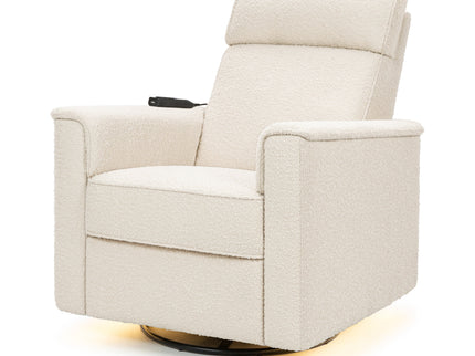 M17183PWB,Namesake,Willa Deluxe Power Glider Recliner w/Heat&Massage in Performance Ivory Boucle