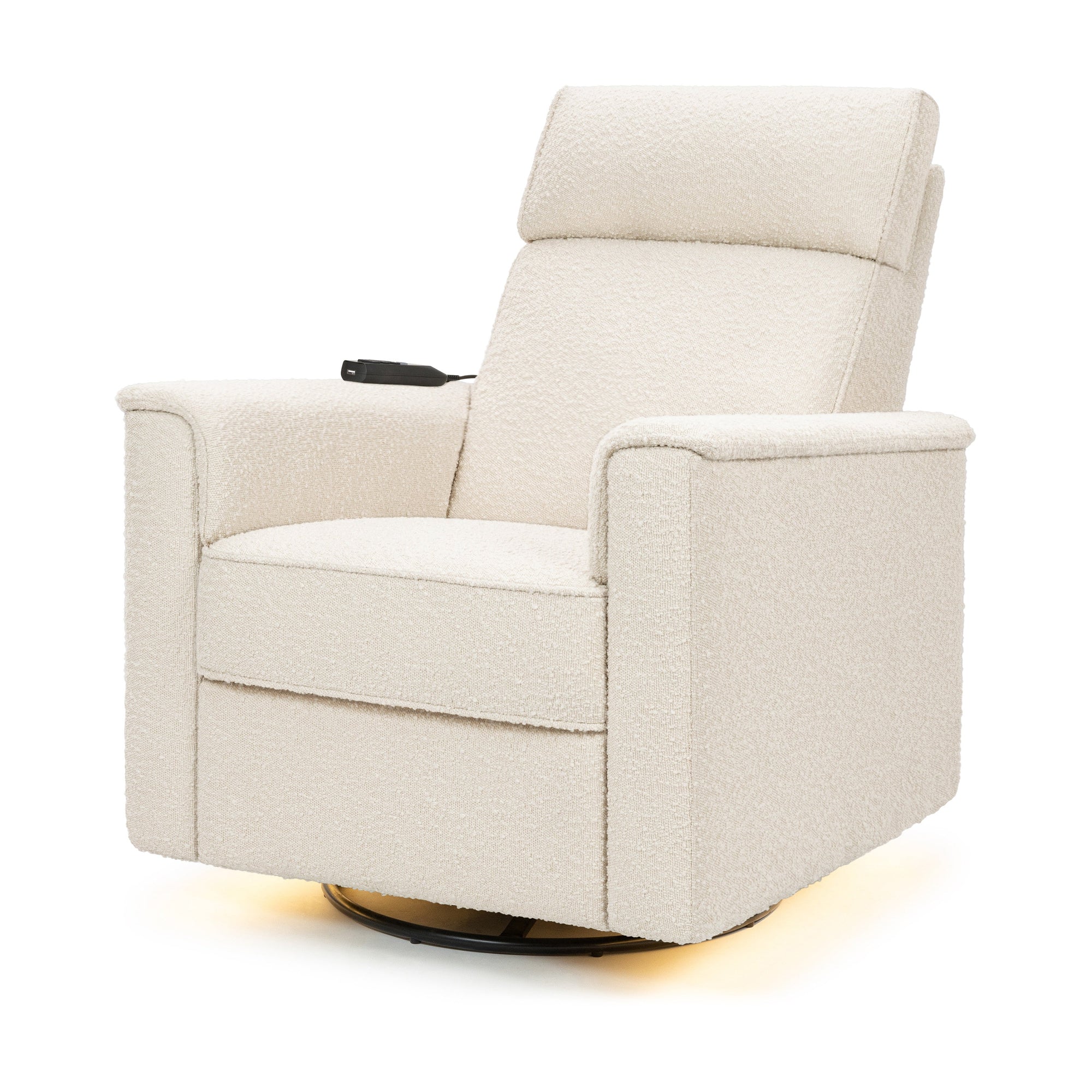 M17183PWB,Namesake,Willa Deluxe Power Glider Recliner w/Heat&Massage in Performance Ivory Boucle