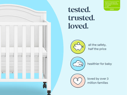 M12898W,DaVinci,Charlie Folding Portable 3-in-1 Mini Crib in White