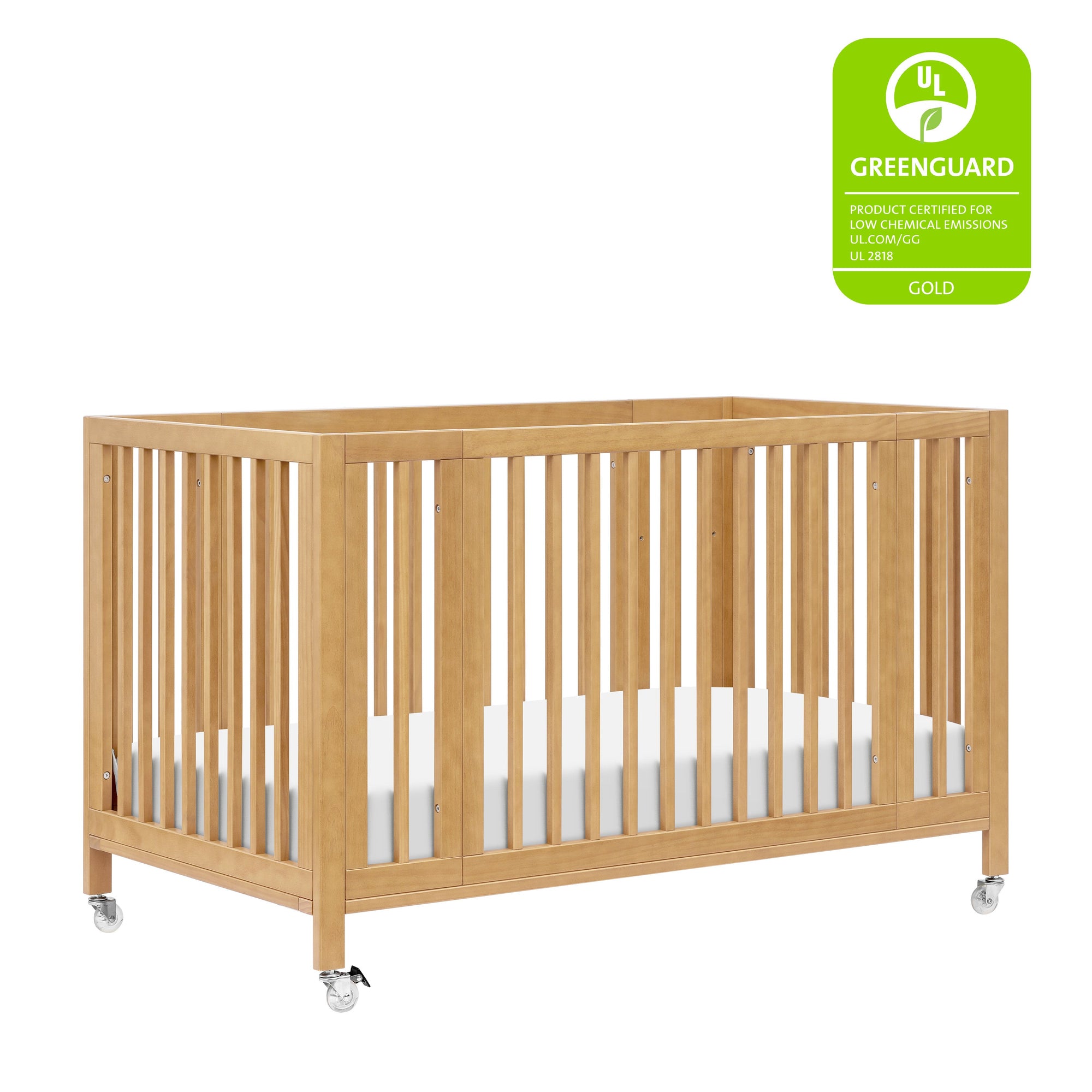 M30880HY,Babyletto,Rolli 9-in-1 Convertible All-Stages« Crib w/ Bassinet & Toddler Bed Kits in Honey