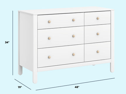 F30326WNX,Carter's,Marisol 6-Drawer Dresser in White/Washed Natural
