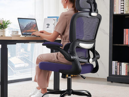 Ergonomic Office Chair – Mesh, High Back, Wheels – Violet