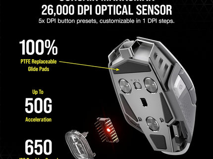 Corsair M65 RGB Ultra Wireless FPS Mouse – 26,000 DPI