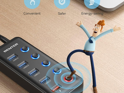 Powered USB Hub, Wenter 5 Ports USB 3.0 Hub
