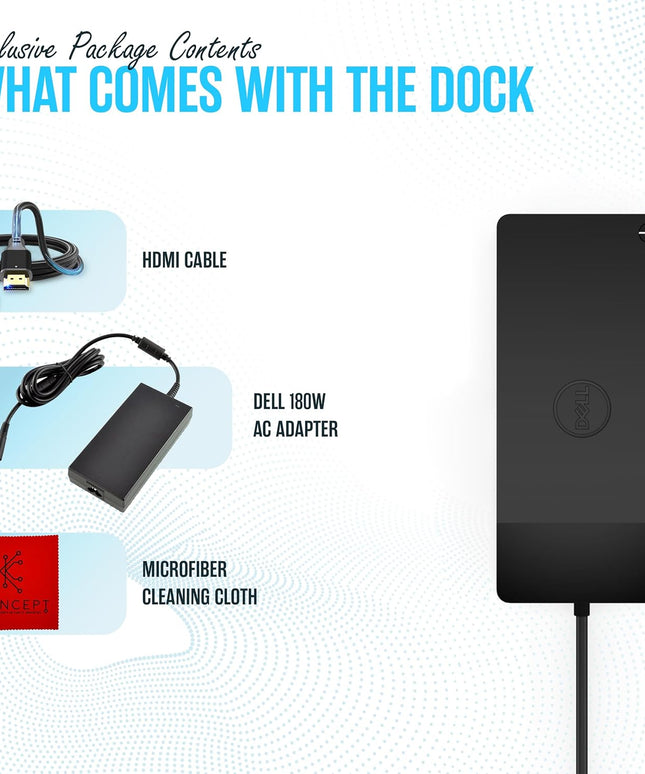 WD19S Docking Station Dual Monitor Bundle - Dock Station with 180W + USB Type-C + HDMI+ Dual DisplayPort - Ultimate Laptop Docking Station