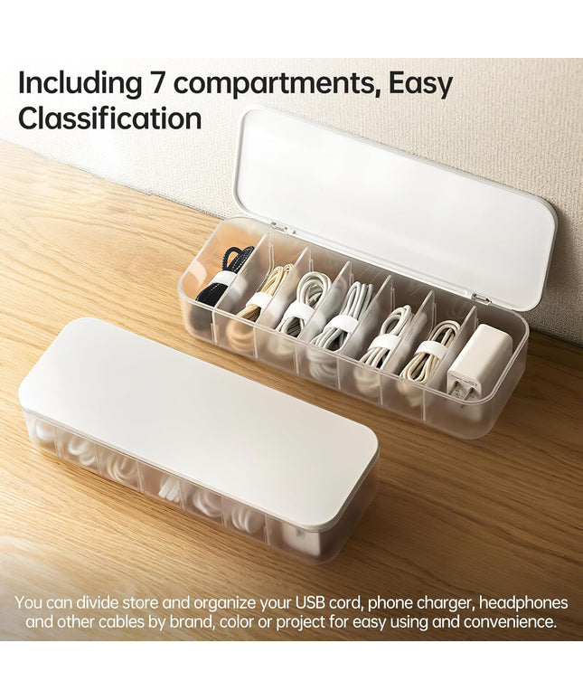 2-Pc Cable Organizer Storage Box with 14 Wire Ties