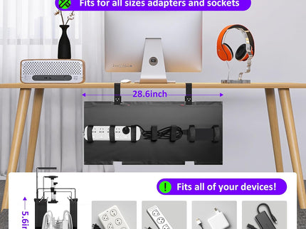Under-Desk Cable Management Tray,