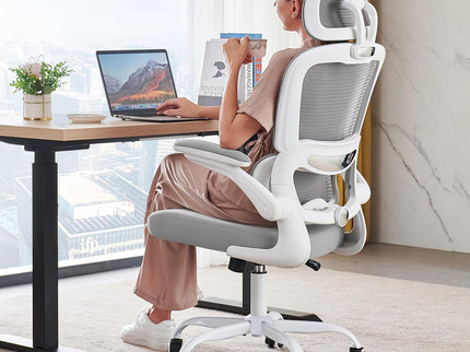 Ergonomic Office Chair – Mesh, High Back, Wheels – Grey