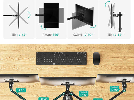 WALI Triple Monitor Mount