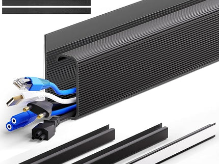 ZhiYo Under Desk Cable Management – 63" (4×15.7") J-Channel