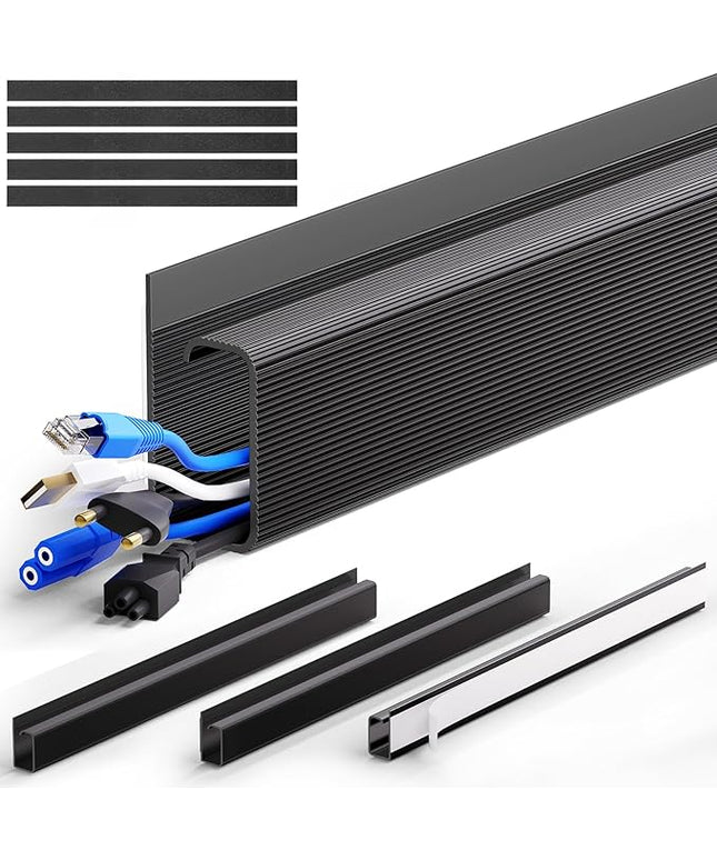 ZhiYo Under Desk Cable Management – 63" (4×15.7") J-Channel
