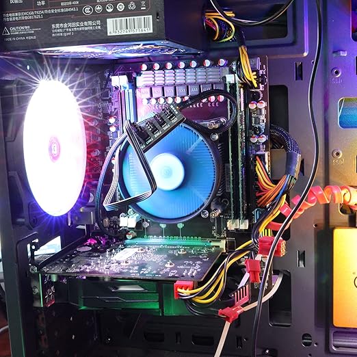 PWM Fan Hub – 1 to 5 Way, 4-Pin/3-Pin, 12V Desktop, Sleeved 15.7" Extension Cable