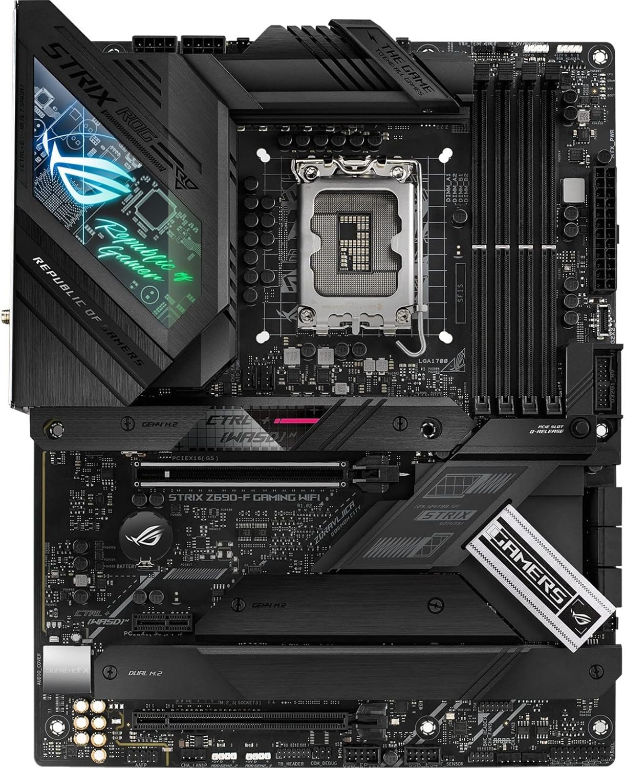 ASUS ROG Strix Z690-F Gaming WiFi 6E LGA1700(Intel 12th Gen) ATX Gaming Motherboard(PCIe 5.0,DDR5,16+1 Power Stages,2.5Gb LAN,BT v5.2,Thunderbolt 4,4xM.2,Front Panel USB 3.2 Gen 2x2 Type-C Connector)