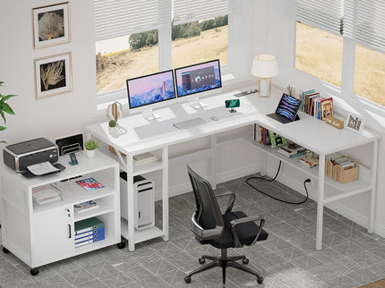 Unikito Reversible L-Shaped Desk – White