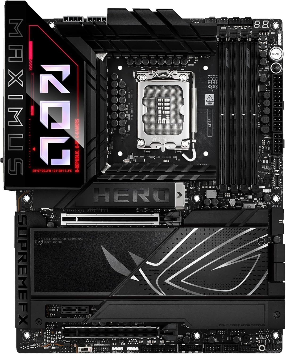ASUS ROG Maximus Z890 Hero Intel® Z890 LGA 1851 ATX Motherboard, Advanced AI PC-Ready, 22+2+1+2 Stages, DDR5, WiFi 7, 3X PCIe® 5.0 M.2, Thunderbolt™ 4, USB Type-C®, AI Overclocking/Cooling/Networking