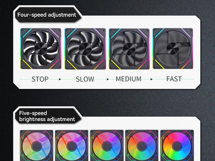 upHere PWM & 5V ARGB Magnetic Fan Hub – 1-9 Port, Remote Control, SATA Powered, Black