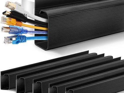 ZhiYo Under Desk Cable Management – 94.5" (6×15.8") J-Channel,