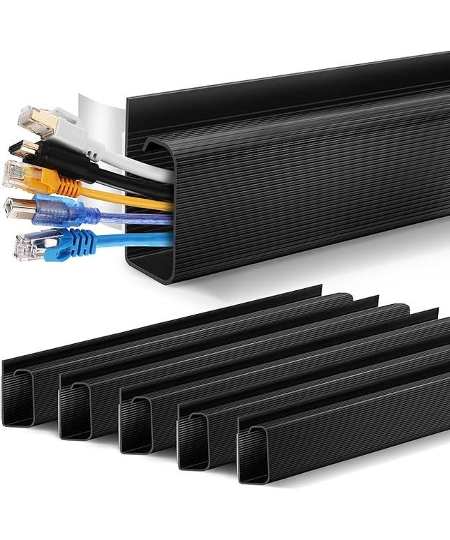 ZhiYo Under Desk Cable Management – 94.5" (6×15.8") J-Channel,