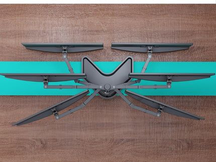 WALI Dual Monitor Desk Stand – Fits 2 Monitors up to 27", Max 22 lbs per Arm, Full-Motion, Free-Standing – Black (MF002)