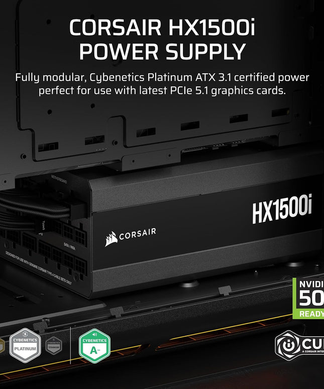 CORSAIR HX1500i (2025) Fully Modular Ultra-Low Noise ATX Power Supply