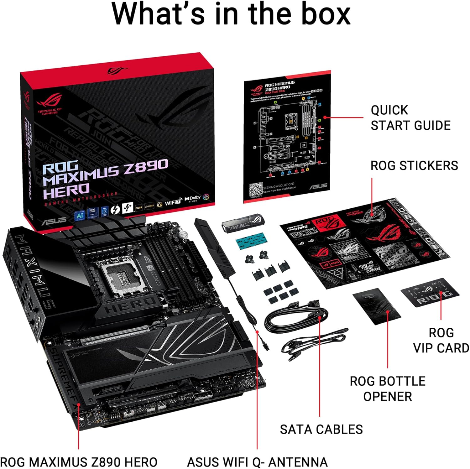 ASUS ROG Maximus Z890 Hero Intel® Z890 LGA 1851 ATX Motherboard, Advanced AI PC-Ready, 22+2+1+2 Stages, DDR5, WiFi 7, 3X PCIe® 5.0 M.2, Thunderbolt™ 4, USB Type-C®, AI Overclocking/Cooling/Networking
