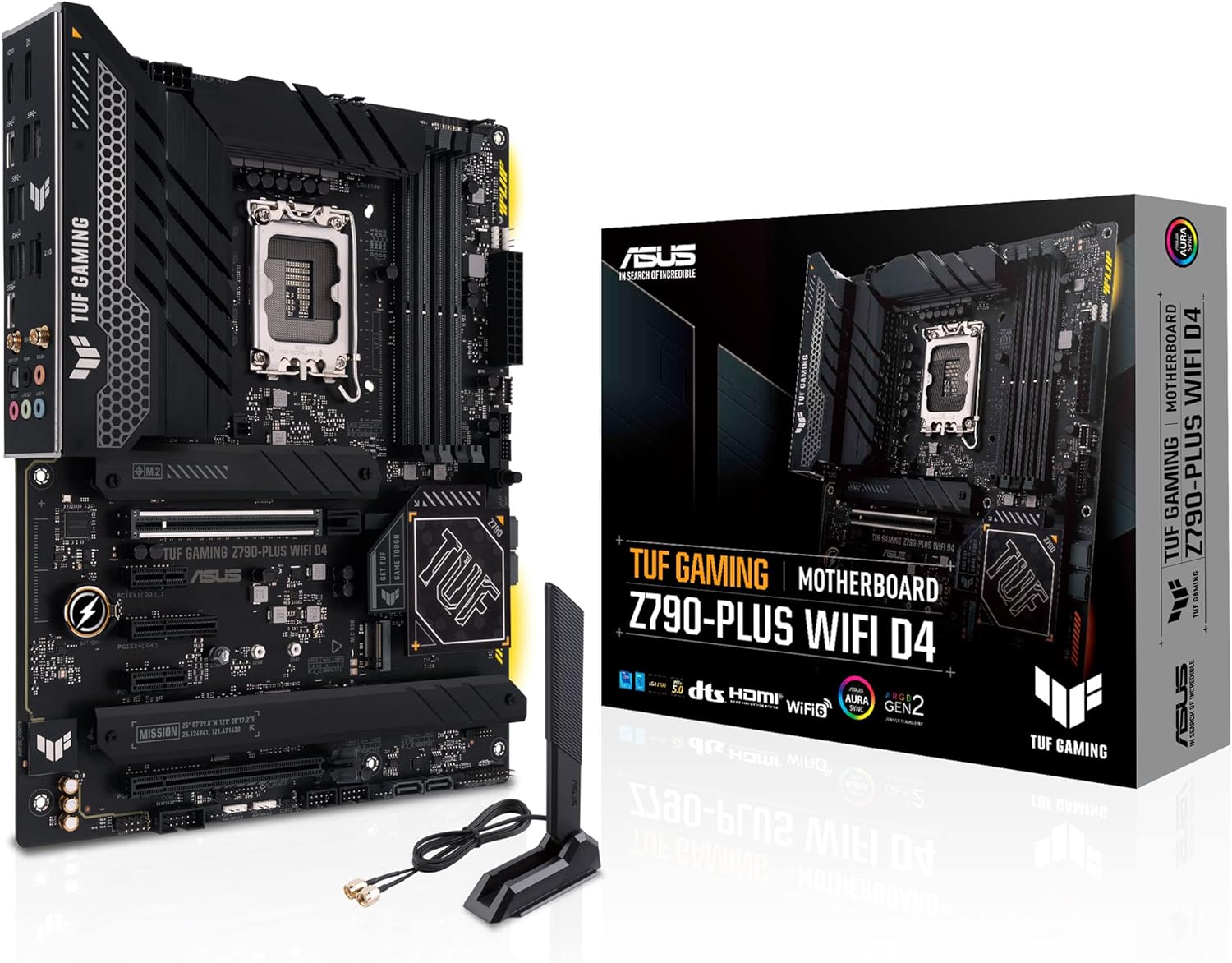 ASUS TUF Gaming Z790-Plus WiFi D4 LGA 1700(Intel 14th,12th&13th Gen) ATX Gaming Motherboard(PCIe 5.0, DDR4,4xM.2 Slots,16+1 DrMOS, WiFi 6,2.5Gb LAN, Front USB 3.2 Gen 2 Type-C, Thunderbolt 4/USB4)
