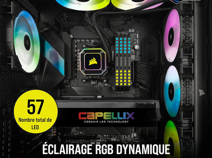 Corsair iCUE H150i Elite Capellix Liquid CPU Cooler, RGB Pump + Fans, 360mm for Radiator