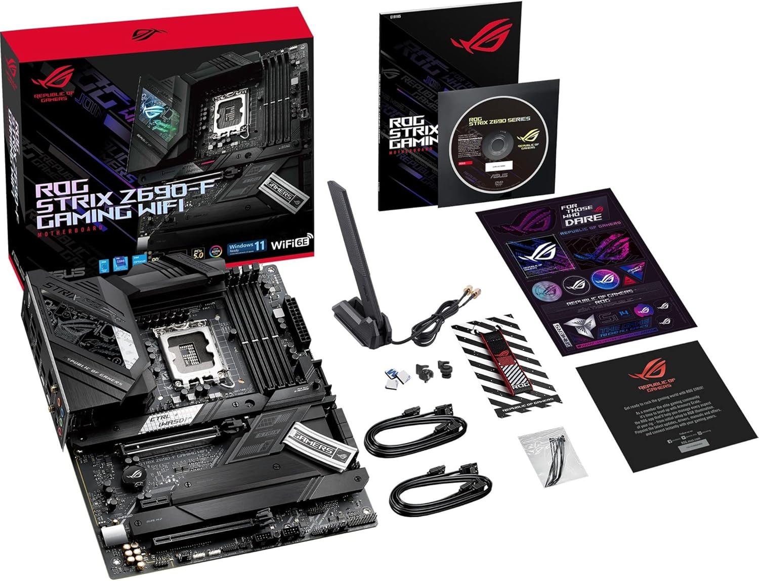 ASUS ROG Strix Z690-F Gaming WiFi 6E LGA1700(Intel 12th Gen) ATX Gaming Motherboard(PCIe 5.0,DDR5,16+1 Power Stages,2.5Gb LAN,BT v5.2,Thunderbolt 4,4xM.2,Front Panel USB 3.2 Gen 2x2 Type-C Connector)