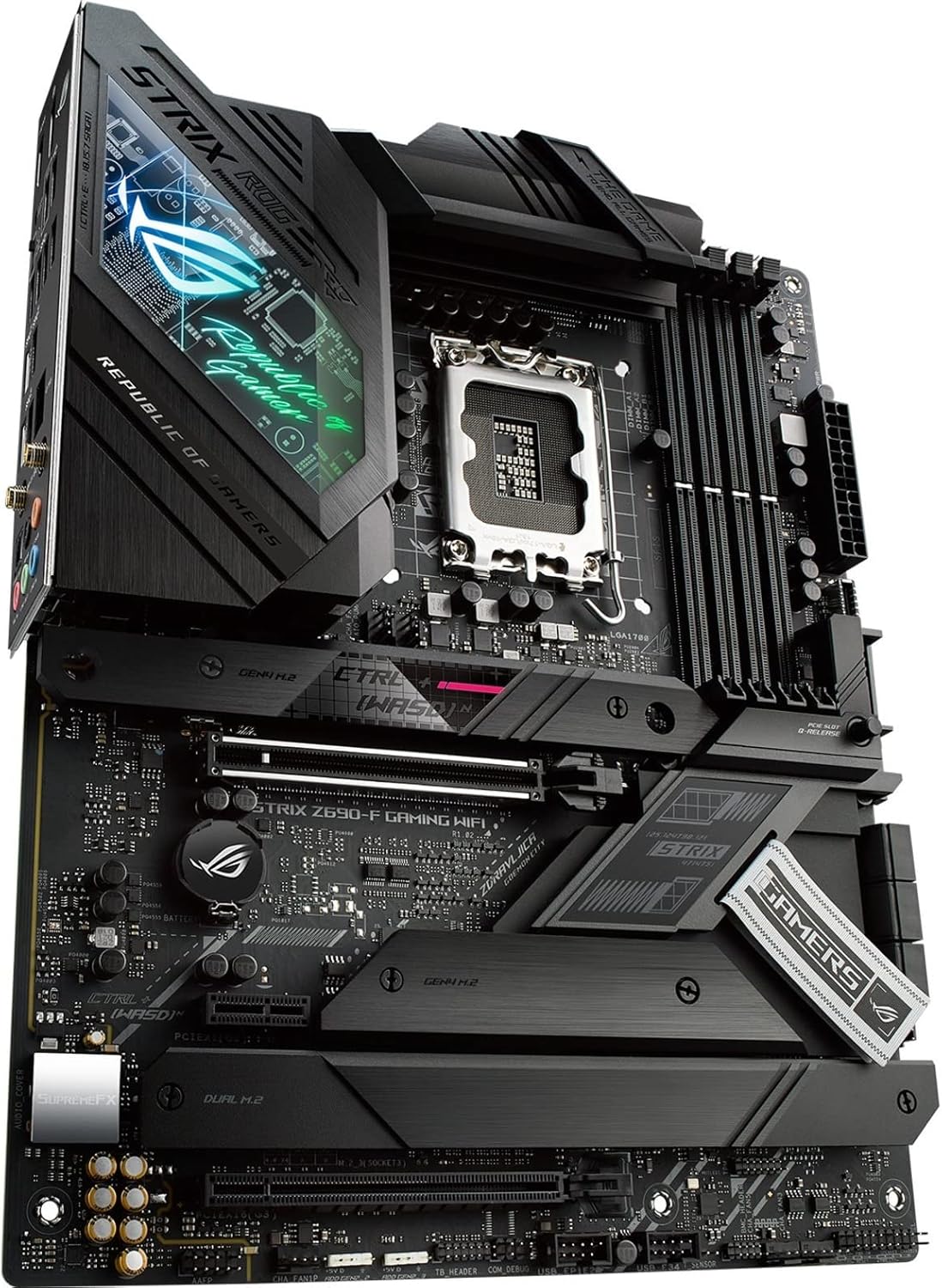 ASUS ROG Strix Z690-F Gaming WiFi 6E LGA1700(Intel 12th Gen) ATX Gaming Motherboard(PCIe 5.0,DDR5,16+1 Power Stages,2.5Gb LAN,BT v5.2,Thunderbolt 4,4xM.2,Front Panel USB 3.2 Gen 2x2 Type-C Connector)
