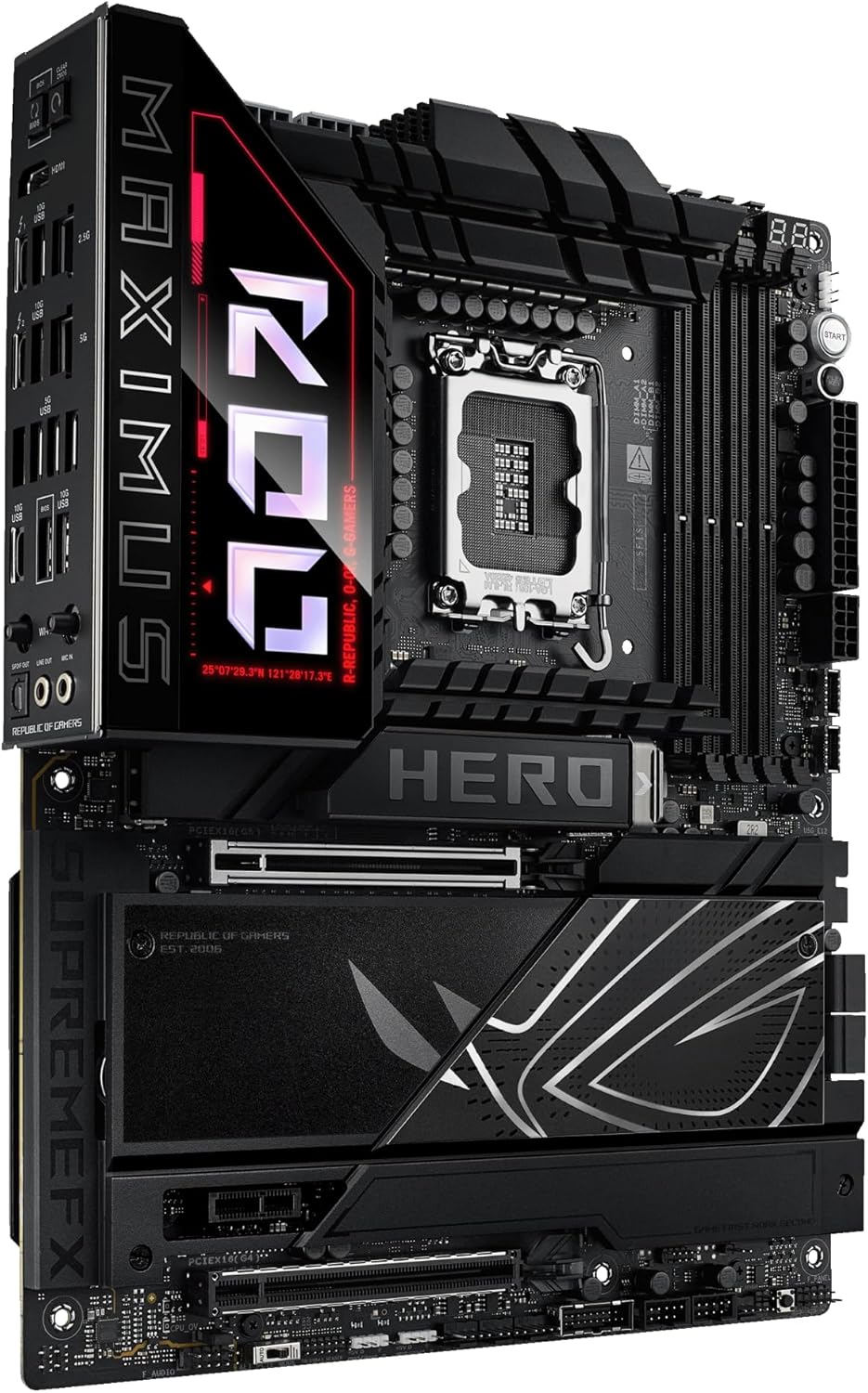 ASUS ROG Maximus Z890 Hero Intel® Z890 LGA 1851 ATX Motherboard, Advanced AI PC-Ready, 22+2+1+2 Stages, DDR5, WiFi 7, 3X PCIe® 5.0 M.2, Thunderbolt™ 4, USB Type-C®, AI Overclocking/Cooling/Networking