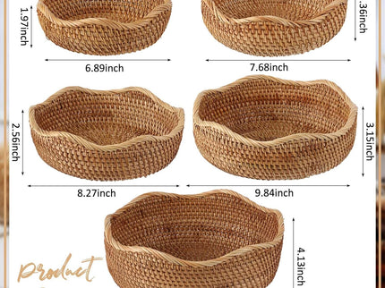 Solora 5 Pcs Round Rattan