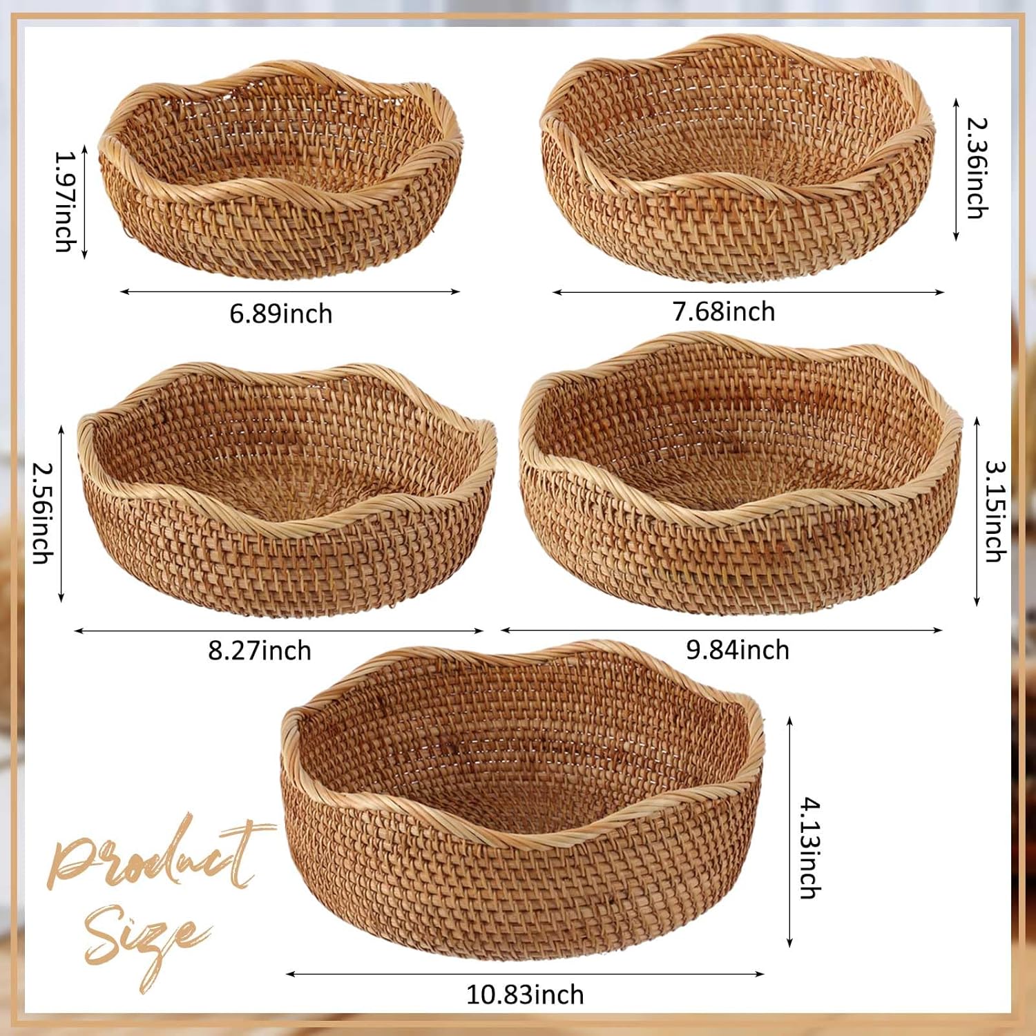 Solora 5 Pcs Round Rattan