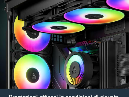 ARCTIC P14 Pro A-RGB 140mm PWM Case Fans – 3-Pack, 400–2500 RPM, 5V Digital RGB, Fluid Dynamic Bearing, 4-Pin – Black