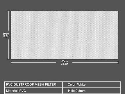Magnetic 300x800mm PC Dust Filter with Fine Mesh