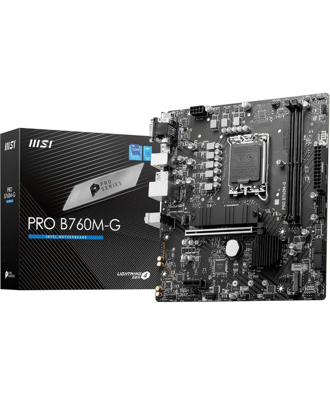 MSI PRO B760M-G Motherboard, Micro-ATX - Supports Intel 14th