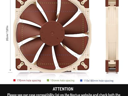 Noctua NF-A20 FLX, Premium Quiet Fan, 3-Pin (200x30mm, Brown)