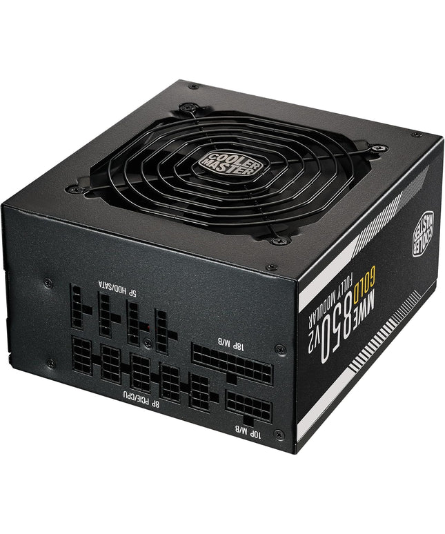 Cooler Master MWE Gold 850 V2 Full Modular, 850W, 80+ Gold Efficiency, 2 EPS Connectors, 120mm HDB Fan, Semi-fanless Operation, 5 Year Warranty