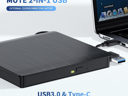 External CD/DVD Drive for Laptop, USB 3.0