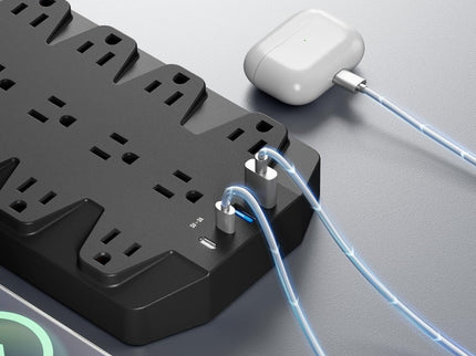 Surge Protector Power Strip, SUPERDANNY 18 AC Outlets with 4 USB Ports