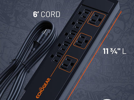 ECHOGEAR ShockBlocker 8 Outlet Surge Protector Power Strip