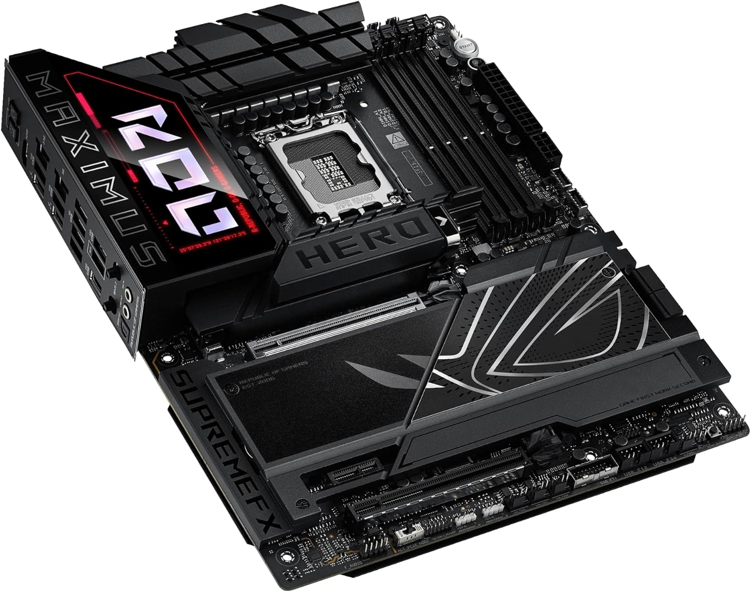 ASUS ROG Maximus Z890 Hero Intel® Z890 LGA 1851 ATX Motherboard, Advanced AI PC-Ready, 22+2+1+2 Stages, DDR5, WiFi 7, 3X PCIe® 5.0 M.2, Thunderbolt™ 4, USB Type-C®, AI Overclocking/Cooling/Networking