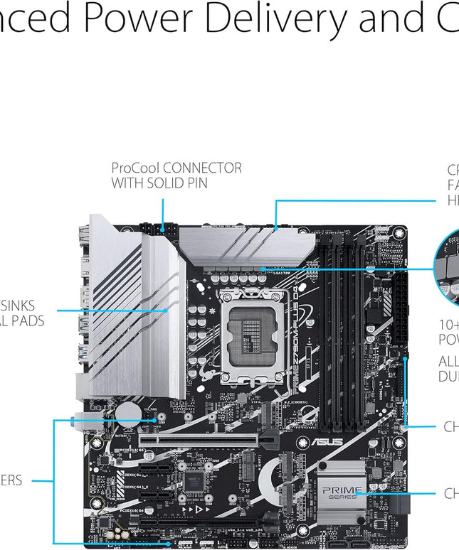 ASUS Prime Z790M-Plus D4 LGA 1700(Intel 14th,12th&13th Gen)