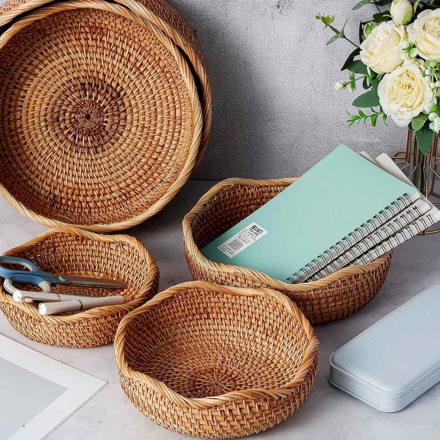 Solora 5 Pcs Round Rattan