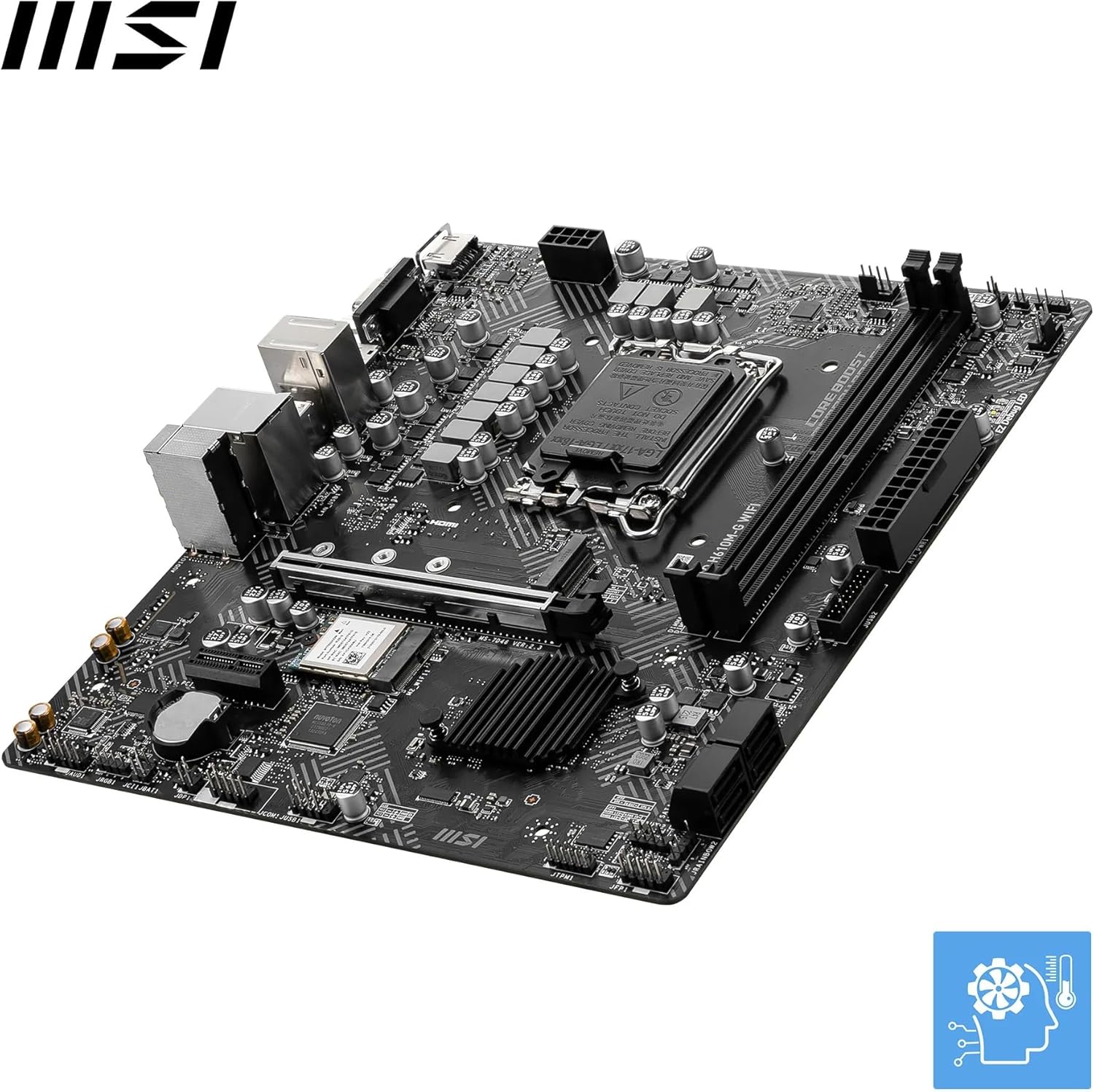 MSI PRO H610M-G WiFi Motherboard, Micro-ATX - Supports Intel Core 14th, 13th and 12th Gen Processors, LGA 1700 - DDR5 Memory Boost 5600MHz/MAX, PCIe 4.0 x16 Slot, M.2 Gen3 Slot, Wi-Fi 6E, BT 5.3