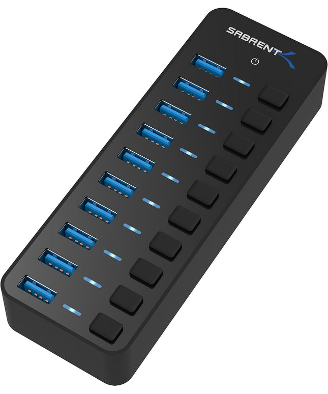 SABRENT 10-Port 60W USB 3.0 Hub
