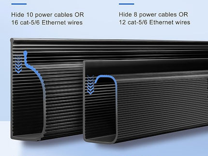 ZhiYo Under Desk Cable Management – 63" (4×15.7") J-Channel